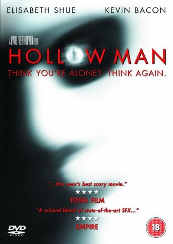 DVD cover for Hollow Man with Elisabeth Shue and Kevin Bacon, blurred face.
