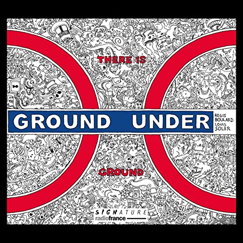 CD cover with intricate black and white drawings and a red London Underground sign.