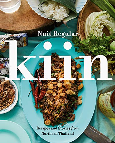 Cookbook cover featuring Thai food, title “Kiin”, and vibrant turquoise plate.