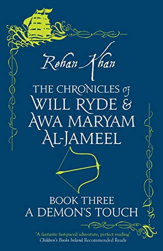 Book cover: dark blue with white text, ship illustration, and bow icon.