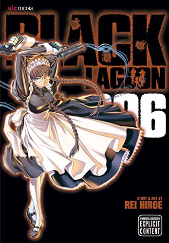 A maid with braided hair holds two handguns on the Black Lagoon volume 6 cover.