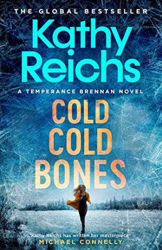 Book cover for “Cold, Cold Bones” with icy blue and orange text.