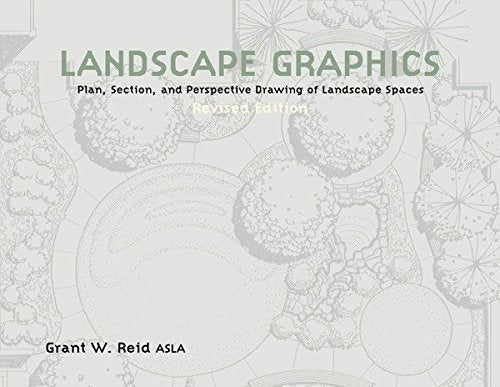 Book cover with detailed landscape plan drawings in grayscale.