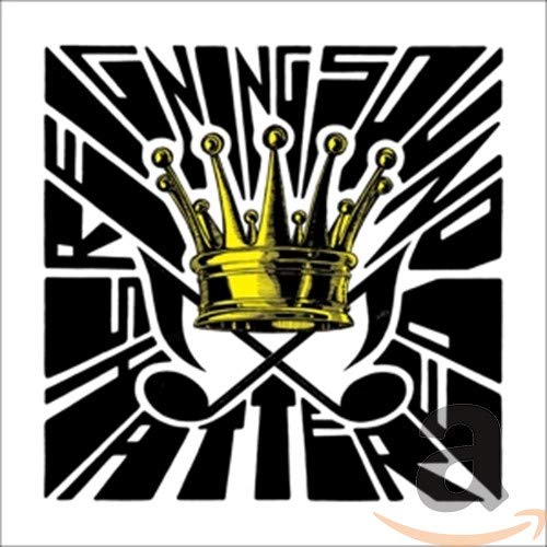 CD cover: black and white design with a gold crown and swords.