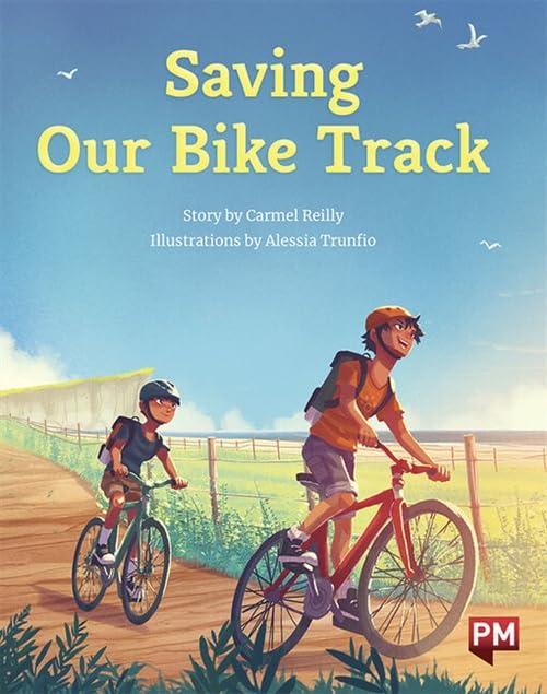Book cover: two children biking on a dirt path under a blue sky.