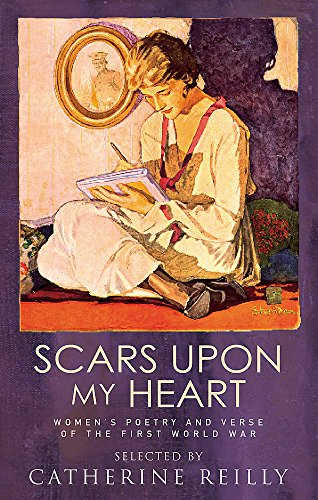 Book cover: woman writing, portrait in oval frame, title "Scars Upon My Heart".