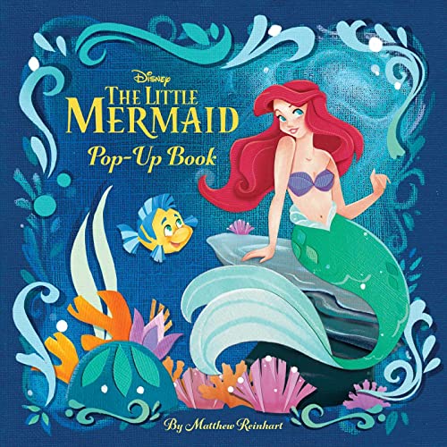 Cover of "The Little Mermaid" pop-up book featuring Ariel and Flounder.