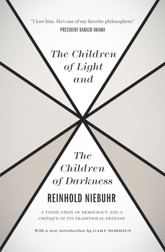 Book cover: geometric design with title "The Children of Light and Darkness" by Reinhold Niebuhr.