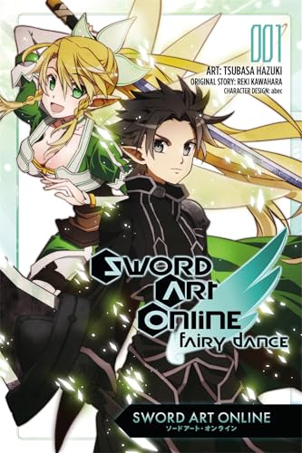 Manga cover featuring two anime characters, Kirito and Asuna, with swords.