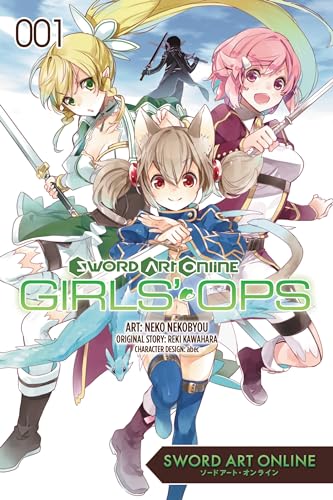 Cover of “Sword Art Online Girls’ Ops” manga, featuring anime characters with weapons.