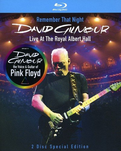 David Gilmour Blu-ray cover featuring him playing guitar onstage.