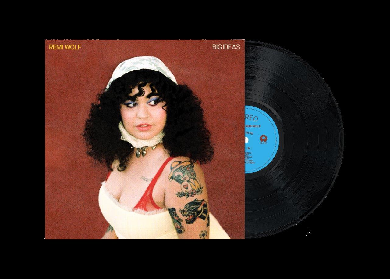Remi Wolf's "Big Ideas" vinyl record with album cover portrait.