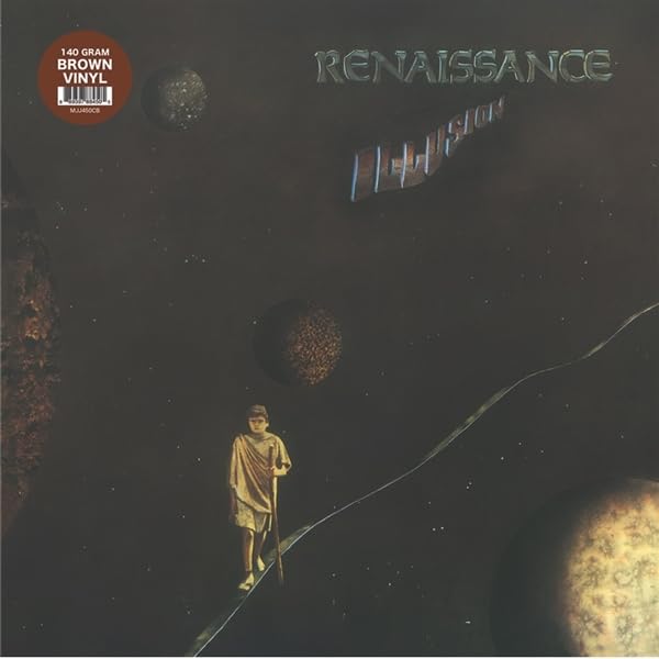 Renaissance “Illusion” vinyl record cover: a figure walking toward planets.