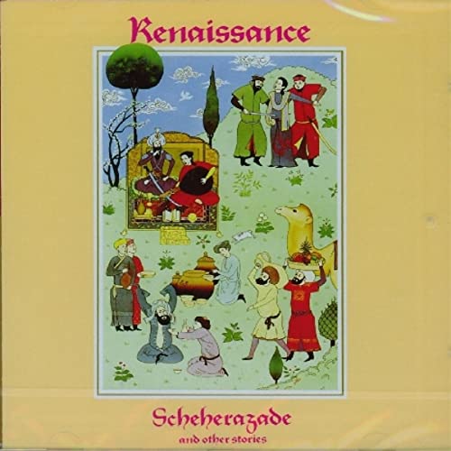 CD cover art featuring Persian-style illustrations of figures, a camel, and trees on yellow.