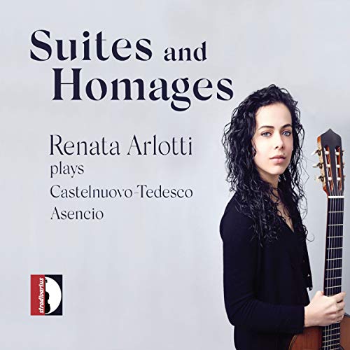 CD cover featuring a woman holding a guitar, with text "Suites and Homages".