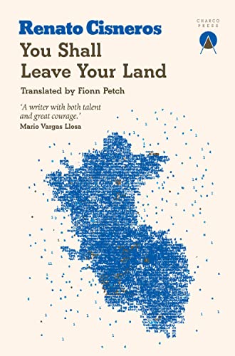 Book cover: “You Shall Leave Your Land” with abstract blue patterned design.