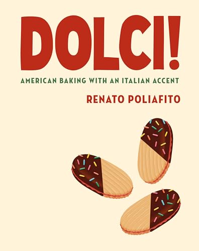 Cookbook cover: "Dolci!" with cookies and red lettering.