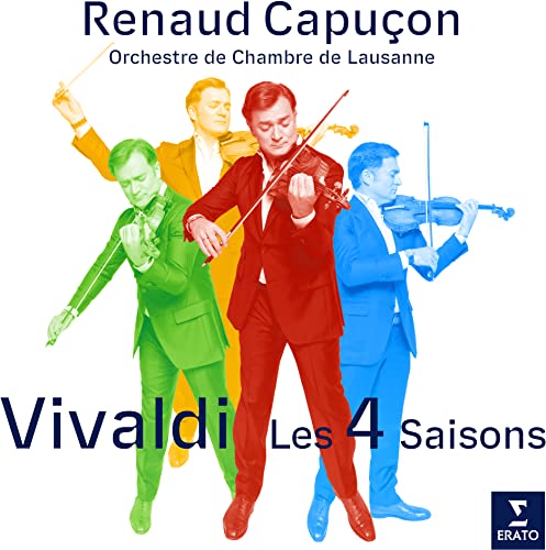 Album cover for Renaud Capuçon’s Vivaldi: The Four Seasons, featuring musicians.