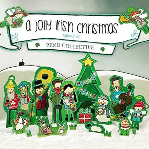 CD cover for Rend Collective’s “Jolly Irish Christmas Volume II” with illustrated figures.