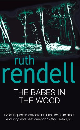 Book cover: dark woods, white text “The Babes In The Wood” by Ruth Rendell.