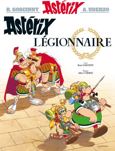 Asterix and Obelix in Roman legionnaire armor on a book cover.