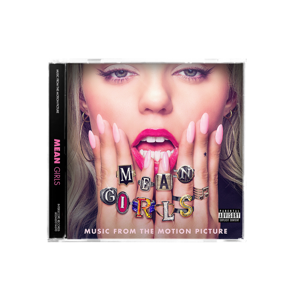 CD case for "Mean Girls" soundtrack featuring Rene Rapp, close-up portrait.