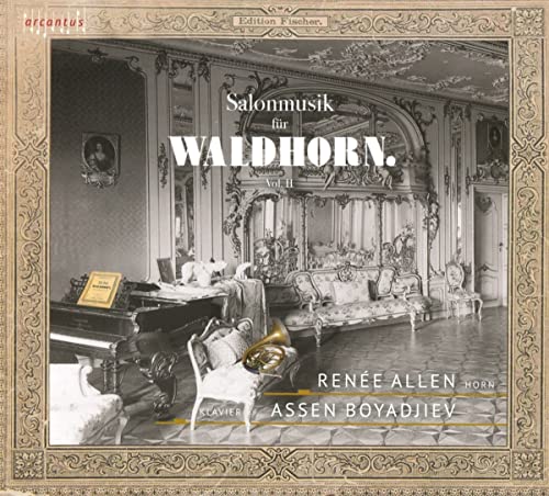 CD cover: ornate room interior with a French horn and piano.