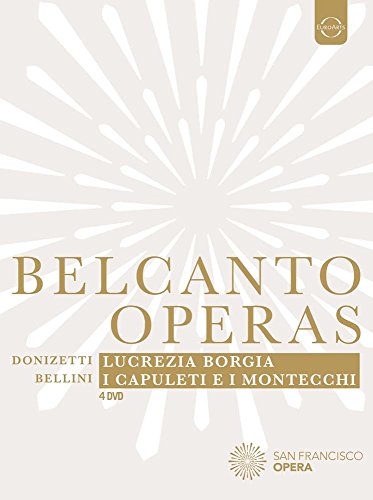 DVD cover for "Belcanto Operas" featuring text and radiating lines.