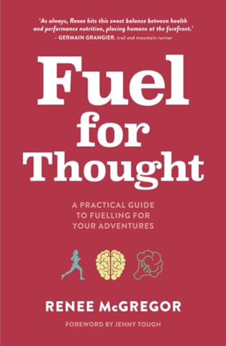 Book cover: "Fuel for Thought" with runner silhouette and brain illustrations.