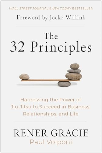 Book cover: "The 32 Principles" with stacked stones and text.
