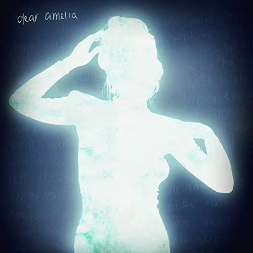 Glowing white silhouette of a person against a dark background with handwritten text.