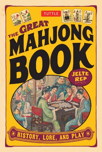 Book cover titled The Great Mahjong Book with an illustration of people playing Mahjong.