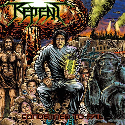 CD cover art: dystopian scene with figures, skulls, and explosions.