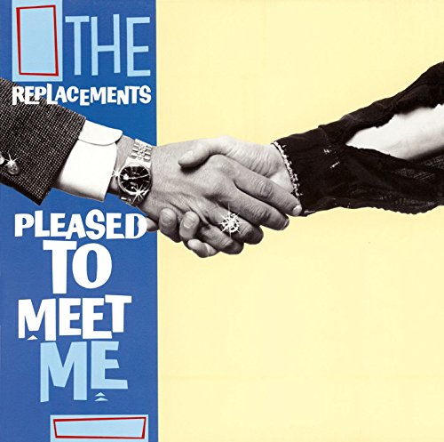 Album cover: two hands shaking, bold text “Pleased To Meet Me”.