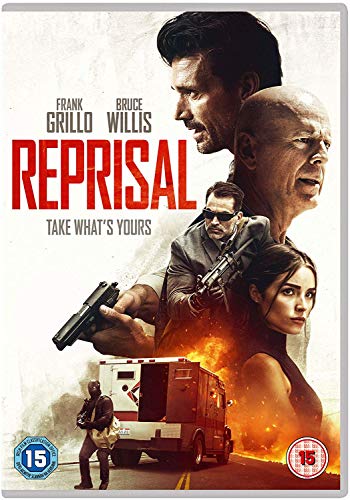 Reprisal" DVD cover featuring Frank Grillo, Bruce Willis, and action scene.