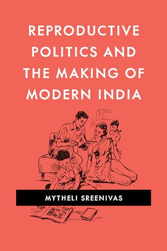 Book cover: "Reproductive Politics" with illustration of family reading.