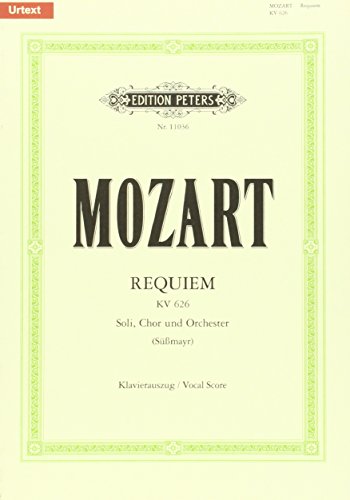 Sheet music cover for Mozart Requiem KV 626 vocal score by Edition Peters.