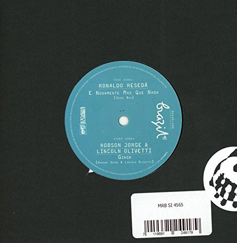 7-inch vinyl record label with turquoise background and text details.