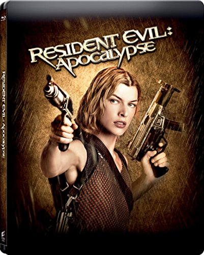 Alice holding two guns on the Resident Evil: Apocalypse Blu-ray cover.
