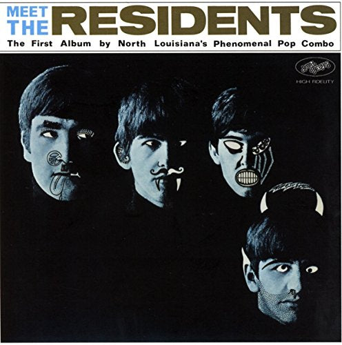 Album cover showing four men with distorted facial features and the text Meet The Residents.