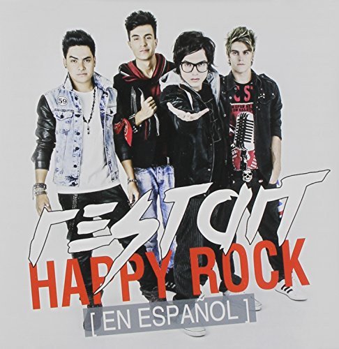 Four young men posing for the Happy Rock album cover against a white background.