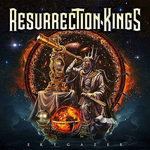 CD cover for Resurrection Kings’ “Skygazer,” featuring a telescope and figure.