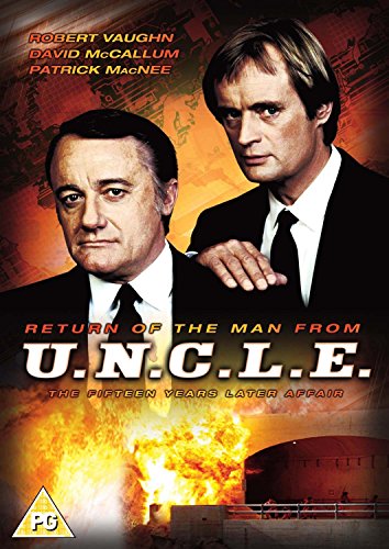 “Return of the Man from U.N.C.L.E.” DVD cover with Robert Vaughn and David McCallum.