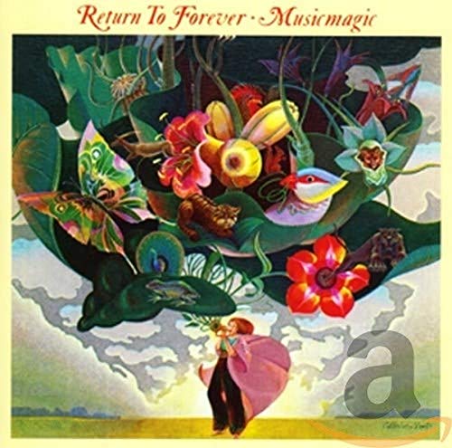 CD cover for Return To Forever’s Musicmagic, featuring floral and butterfly art.
