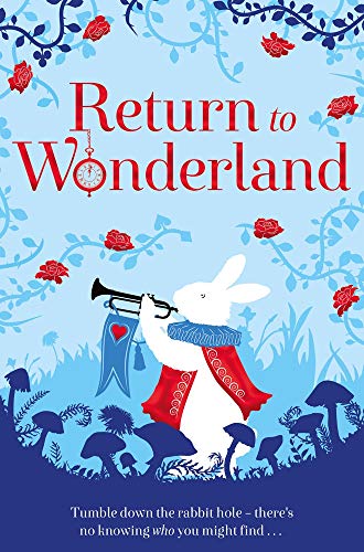 Book cover showing a white rabbit in a red coat playing a trumpet.