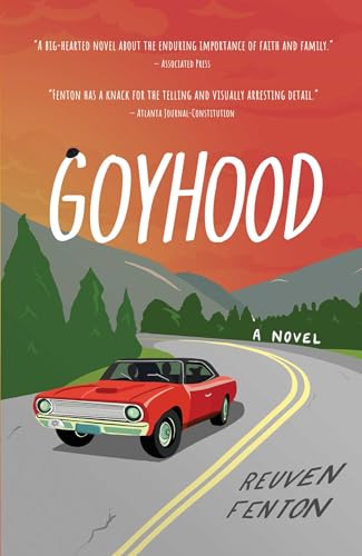Book cover: "Goyhood" with a red classic car on a winding road.