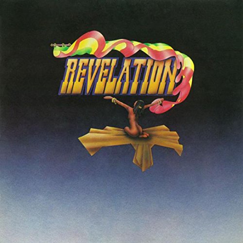"Album cover for 'Revelation' featuring a dancer surrounded by flowing fabric and psychedelic ribbon."
