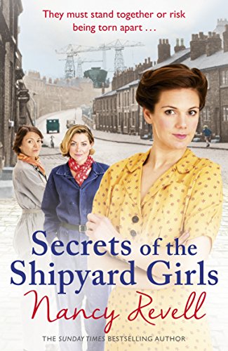 Book cover featuring three women in 1940s attire with a shipyard backdrop.
