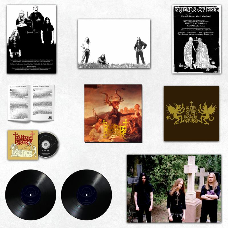 Record collection featuring "Reverend Bizarre - In The Rectory" vinyl and related imagery.