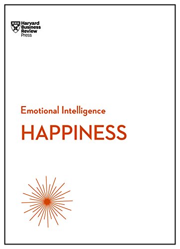 Book cover with “Happiness” in large orange text and a sunburst graphic.